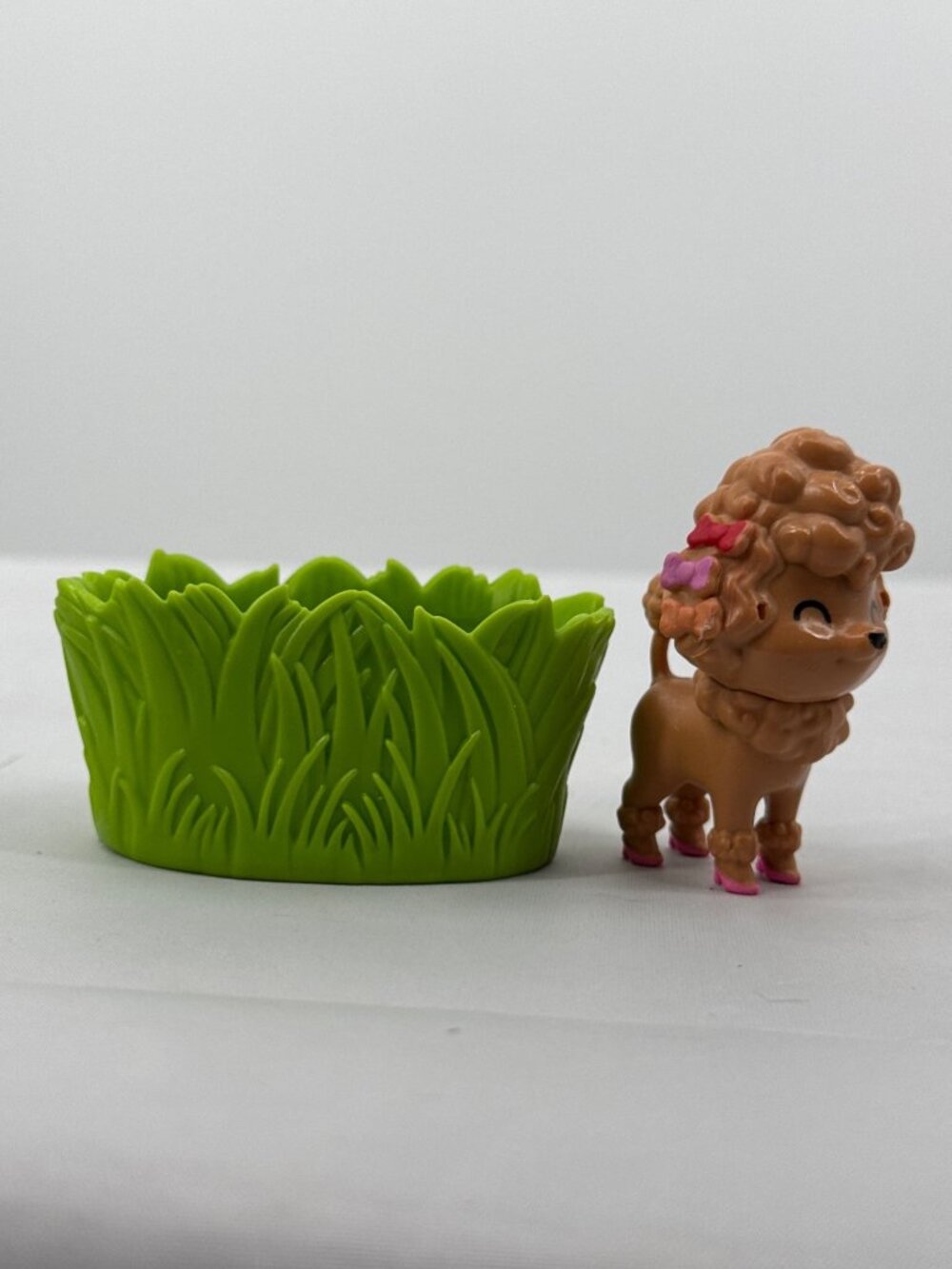 Barbie Extra #1 Brown Poodle Pet Replacement Figure Grass Display Toy